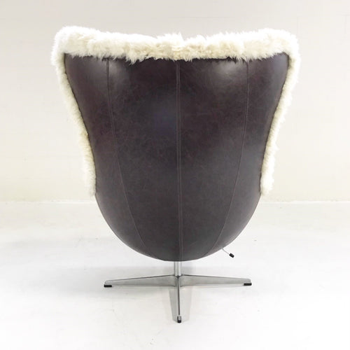 Egg Chair in Brazilian Sheepskin and Leather - FORSYTH