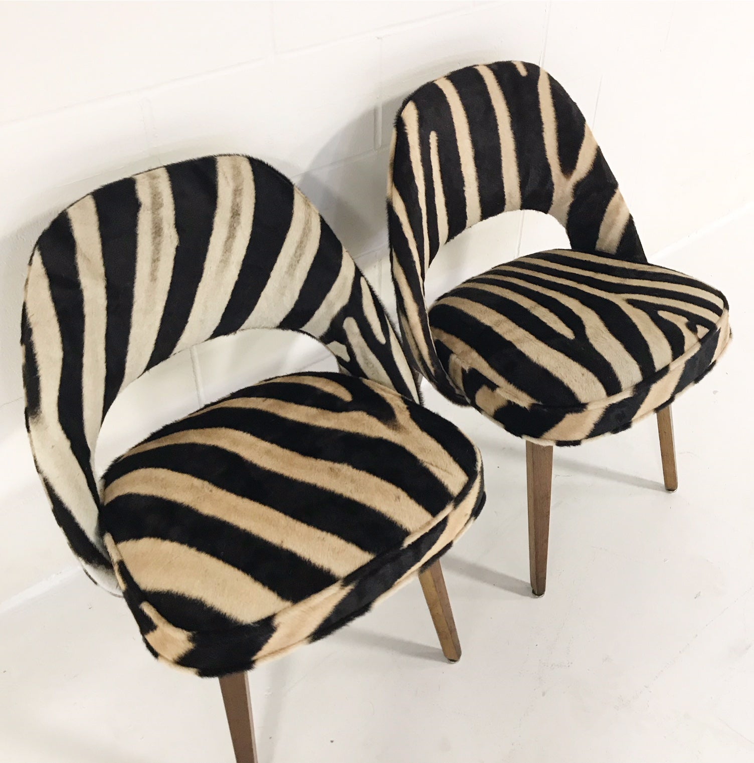 Executive Chairs in Zebra Hide, pair - FORSYTH