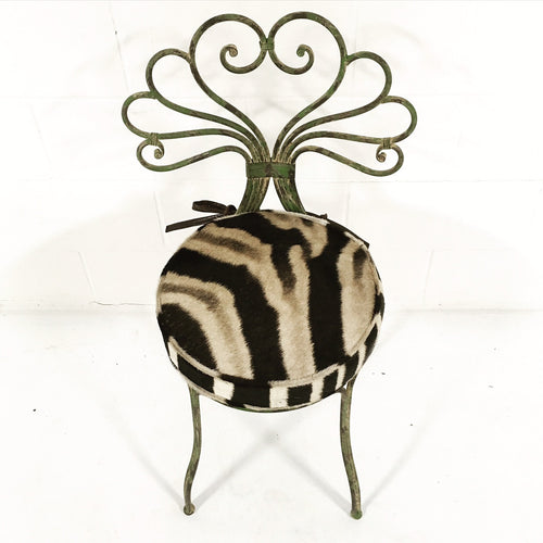 French Garden Chair with Zebra Cushion - FORSYTH