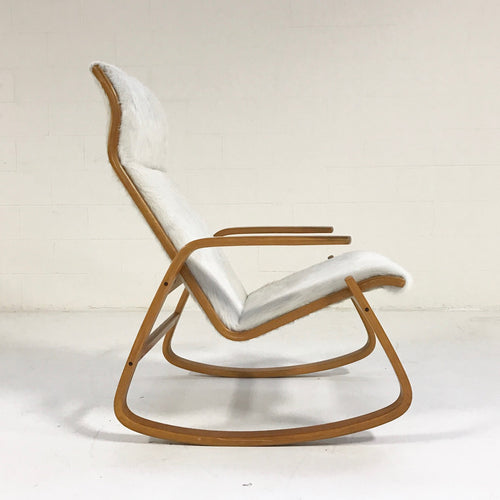 Danish Modern Rocking Chair in Brazilian Cowhide - FORSYTH