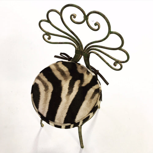 French Garden Chair with Zebra Cushion - FORSYTH