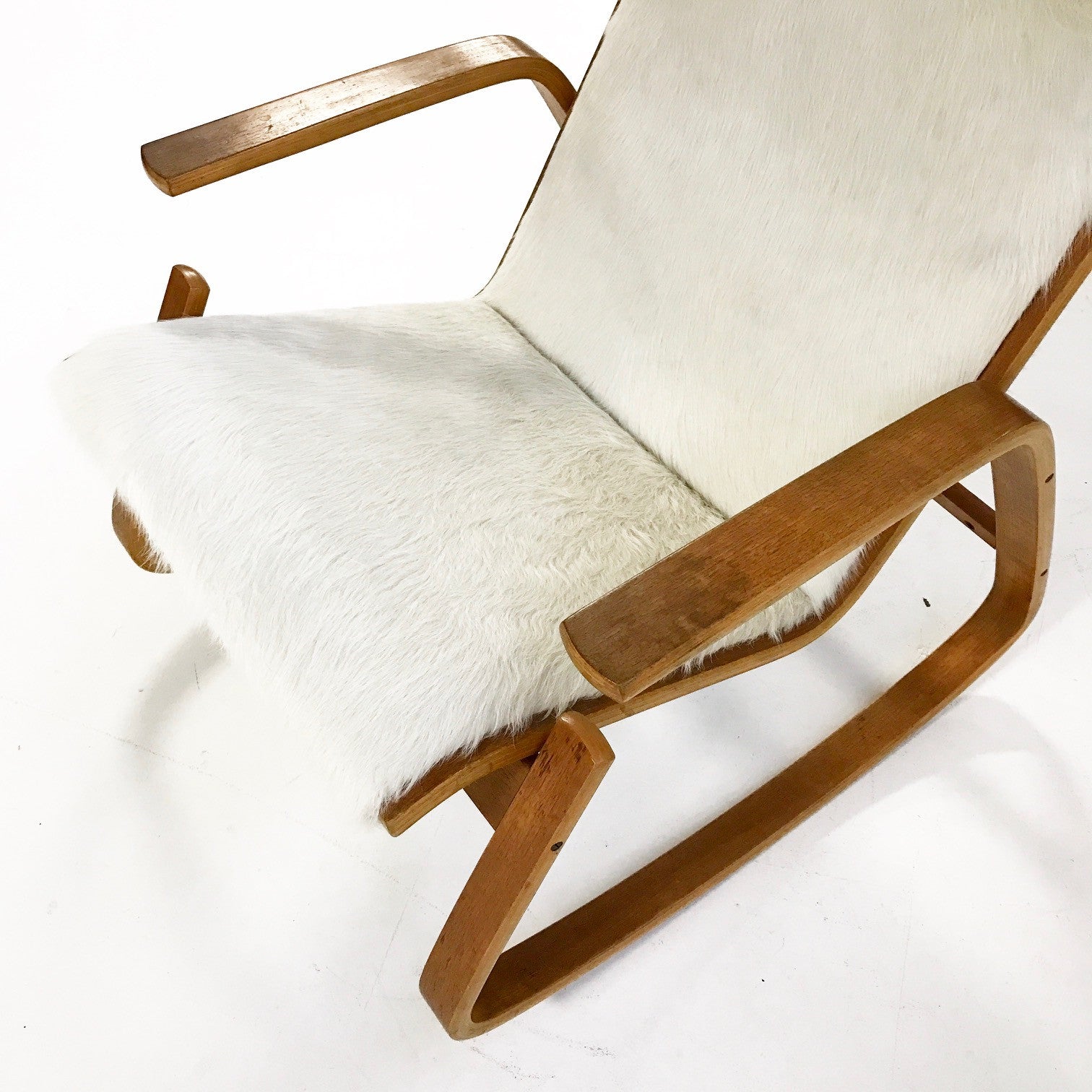 Danish Modern Rocking Chair in Brazilian Cowhide - FORSYTH