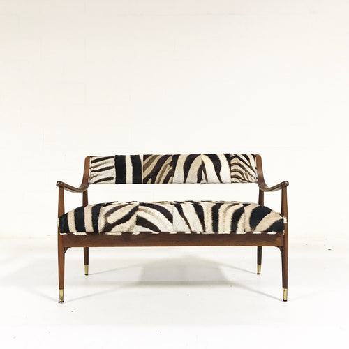 Danish Style Settee in Zebra Hide - FORSYTH