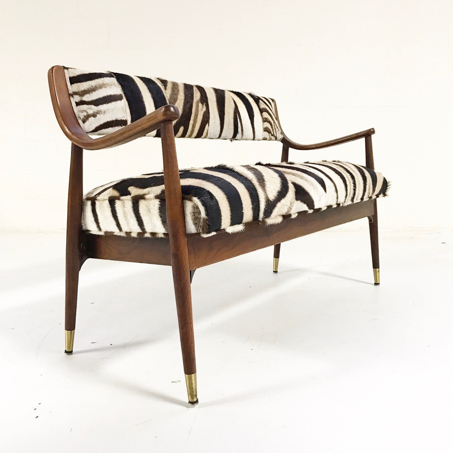 Danish Style Settee in Zebra Hide - FORSYTH