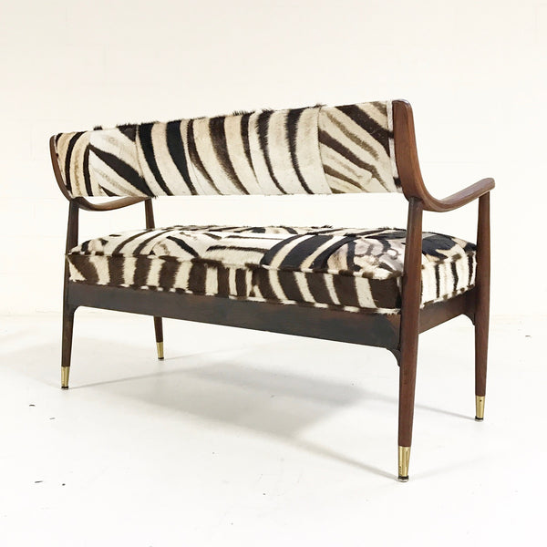 Danish Style Settee in Zebra Hide - FORSYTH