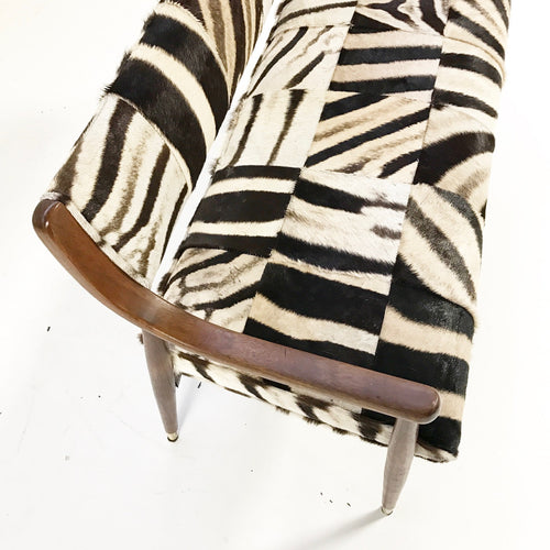 Danish Style Settee in Zebra Hide - FORSYTH