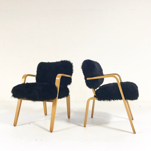 Armchairs in New Zealand Sheepskin, pair - FORSYTH