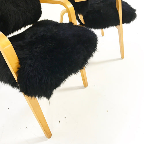 Armchairs in New Zealand Sheepskin, pair - FORSYTH
