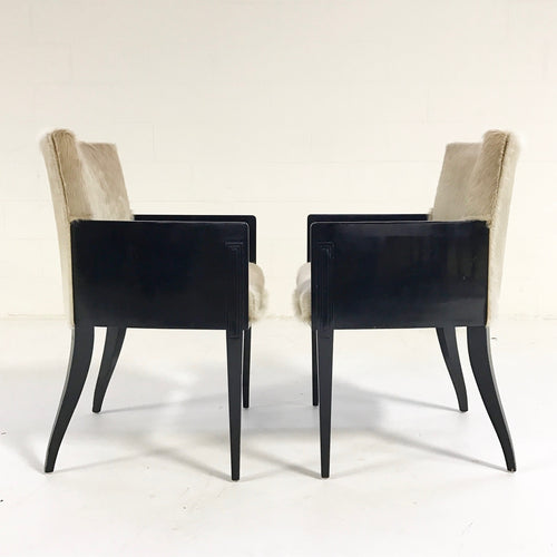 Art Deco Chairs in Brazilian Cowhide, pair - FORSYTH