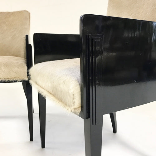 Art Deco Chairs in Brazilian Cowhide, pair - FORSYTH