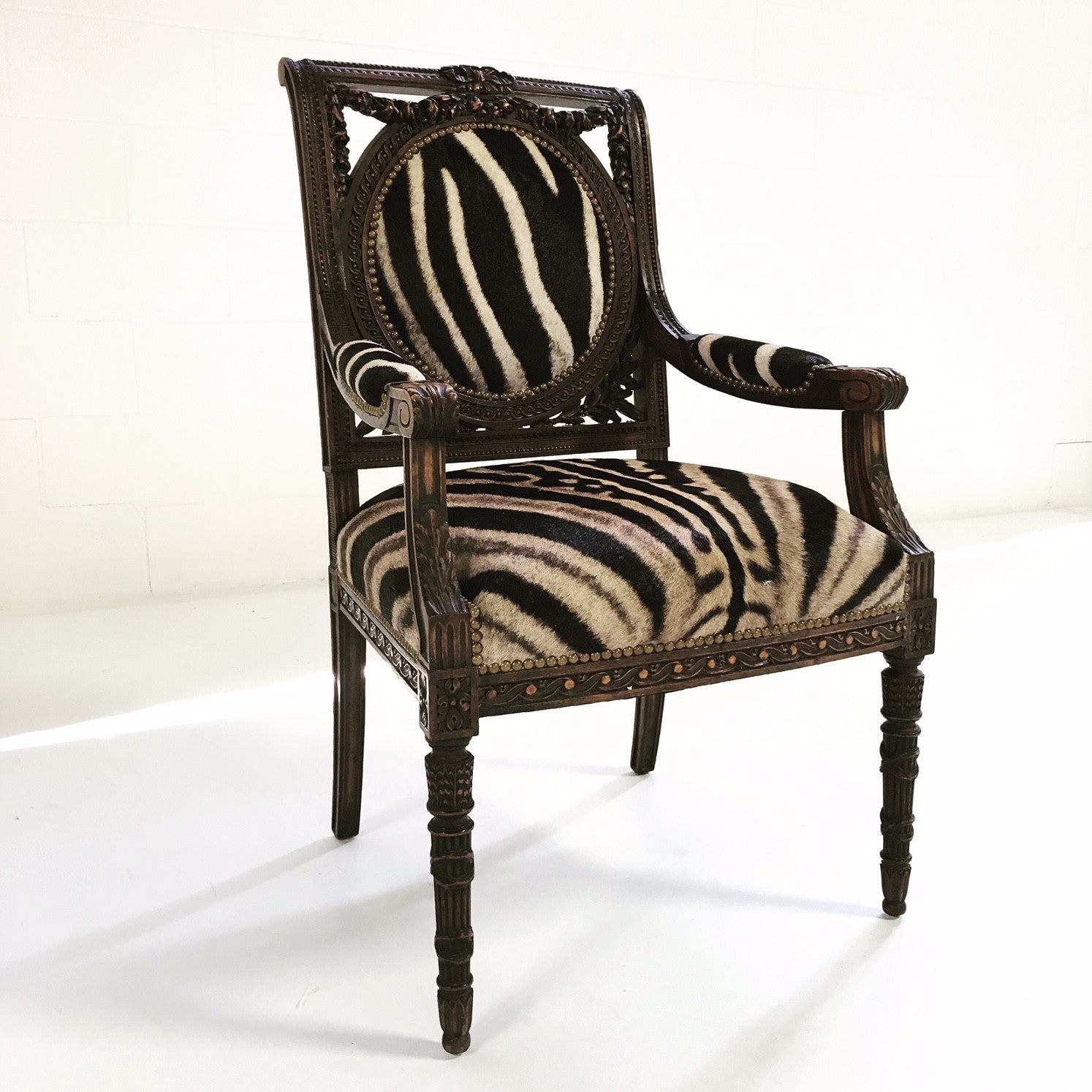 French Chair in Zebra Hide - FORSYTH