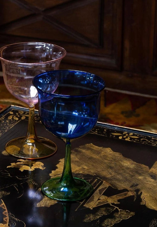 Cosimo Wine Glasses, Blue-Green, set of 4