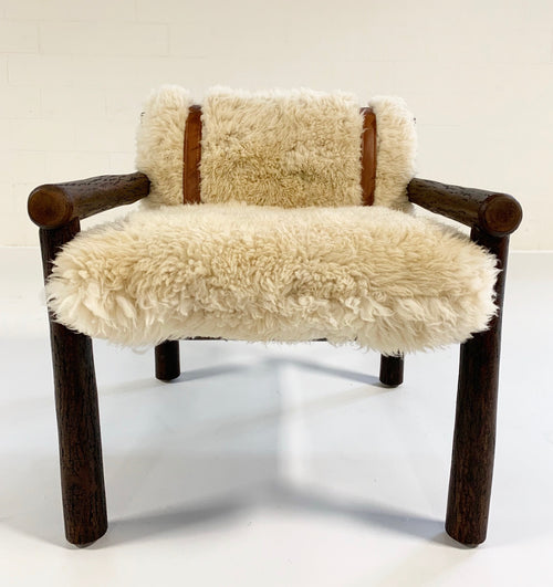 Butte Chair and Ottoman with Sheepskin Cushions - FORSYTH