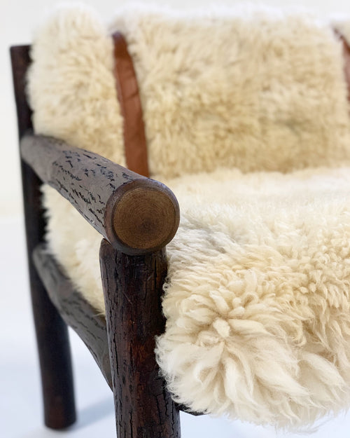 Butte Chair and Ottoman with Sheepskin Cushions - FORSYTH