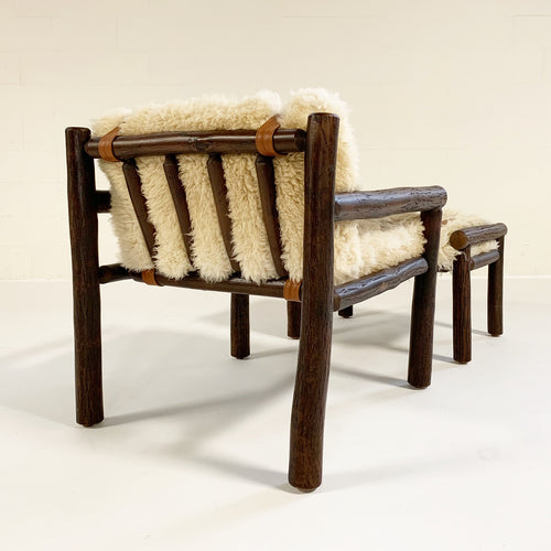 Butte Chair and Ottoman with Sheepskin Cushions - FORSYTH