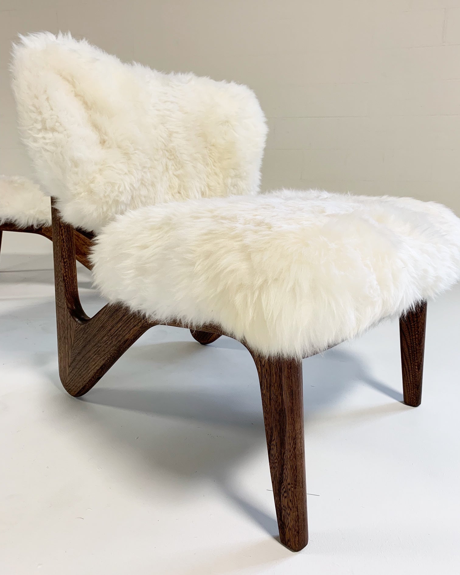 Sculptural Chairs in Brazilian Sheepskin, pair - FORSYTH