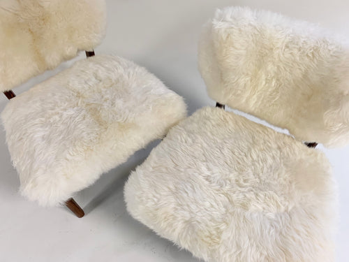 Sculptural Chairs in Brazilian Sheepskin, pair - FORSYTH