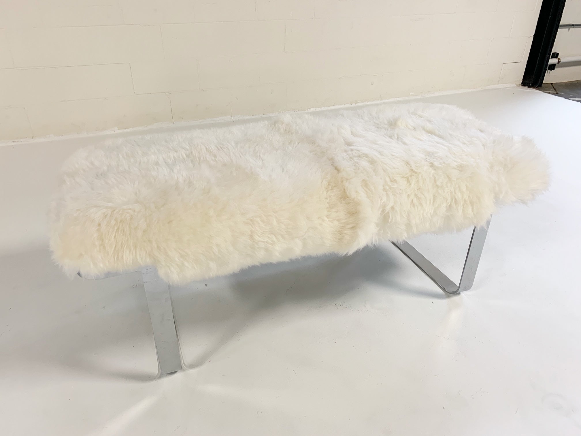 Chrome Bench in Brazilian Sheepskin - FORSYTH