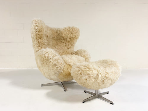 Egg Chair and Ottoman in California Sheepskin - FORSYTH