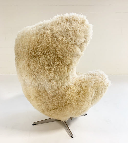 Bespoke Egg Chair and Ottoman in California Sheepskin - FORSYTH