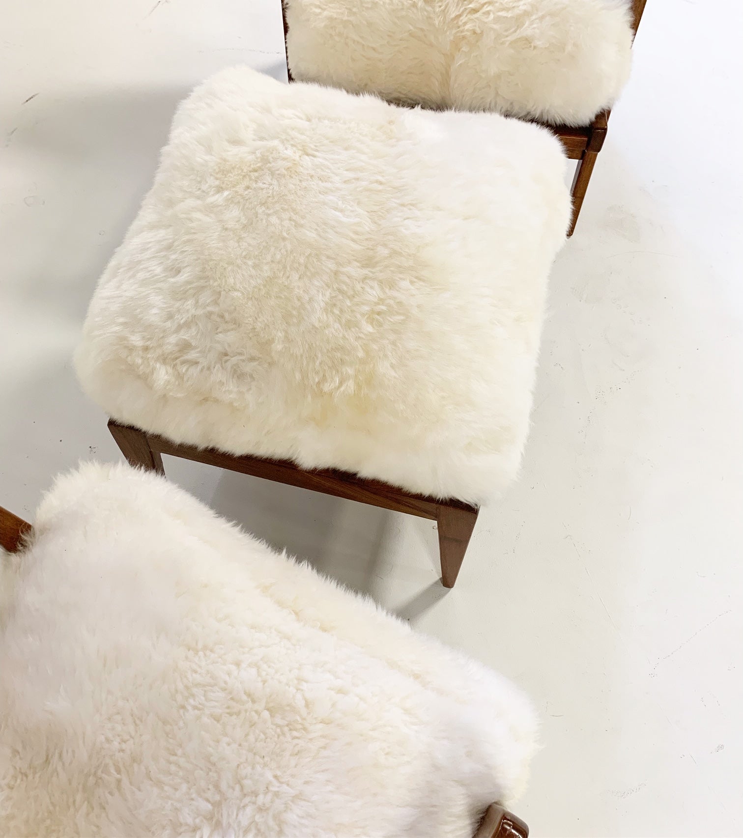 Lounge Chairs & Ottoman in Brazilian Sheepskin - FORSYTH