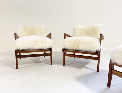 Lounge Chairs & Ottoman in Brazilian Sheepskin - FORSYTH