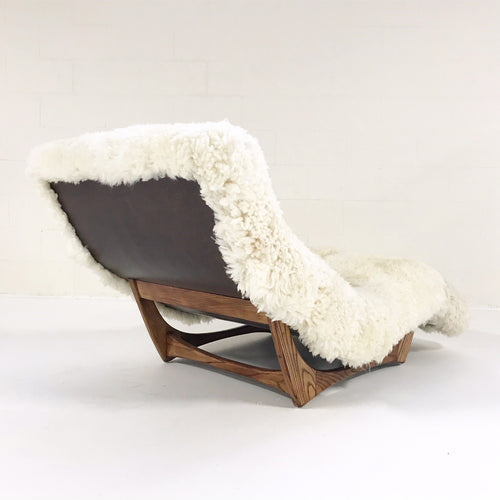 Wave Chaise Lounge in Brazilian Sheepskin - FORSYTH