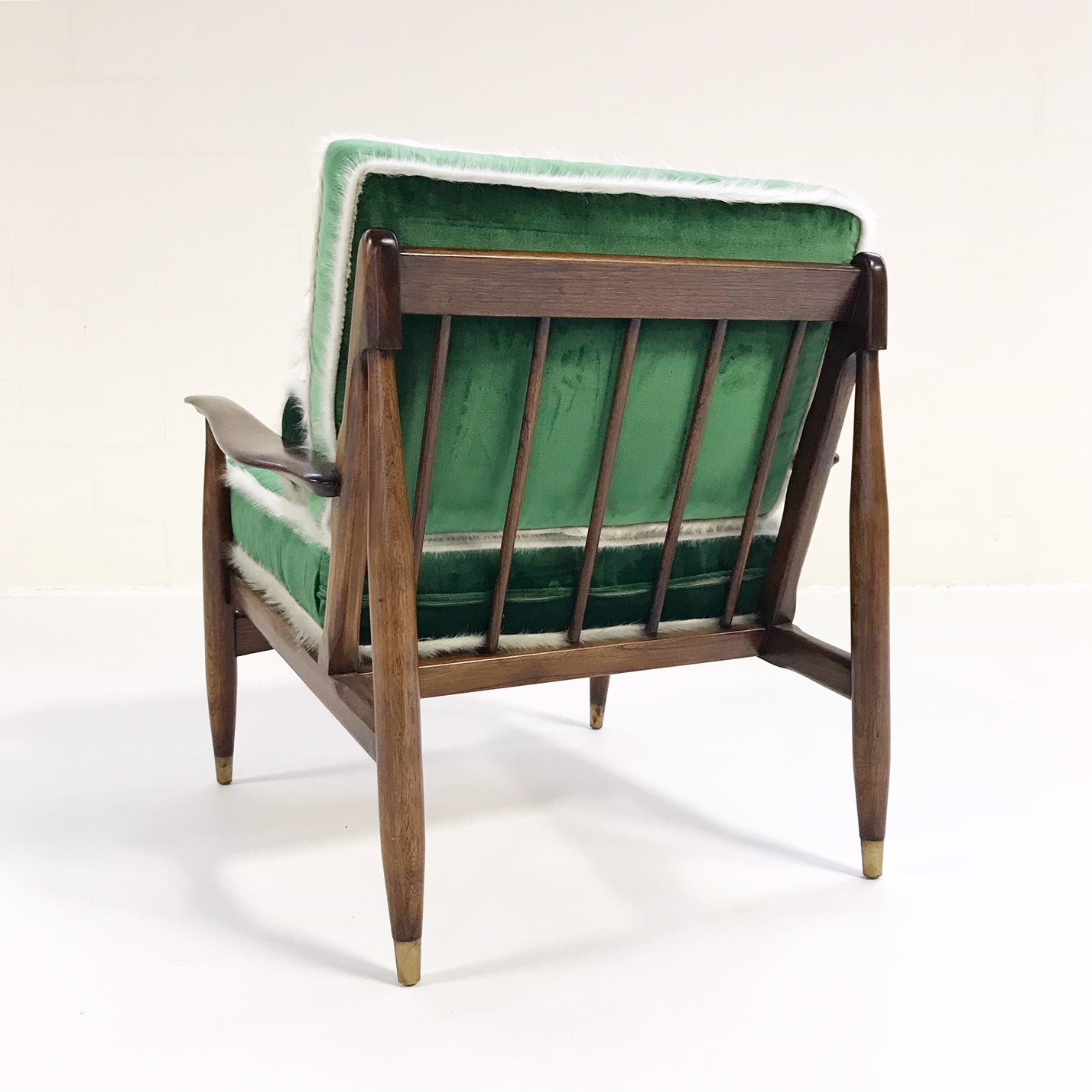 Walnut Lounge Chair in Schumacher's Silk Velvet - FORSYTH
