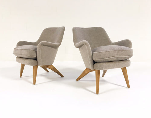 Pedro Armchairs in Loro Piana Alpaca Wool, pair - FORSYTH