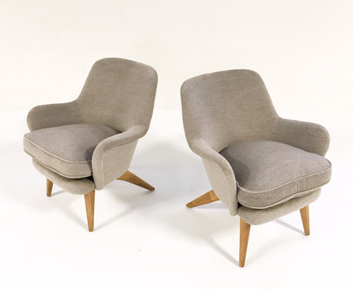 Pedro Armchairs in Loro Piana Alpaca Wool, pair - FORSYTH