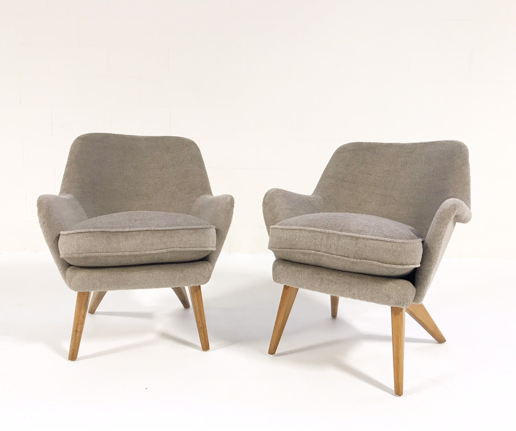 Pedro Armchairs in Loro Piana Alpaca Wool, pair - FORSYTH