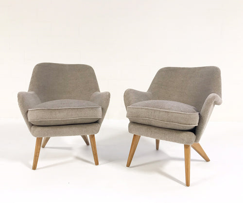 Pedro Armchairs in Loro Piana Alpaca Wool, pair - FORSYTH