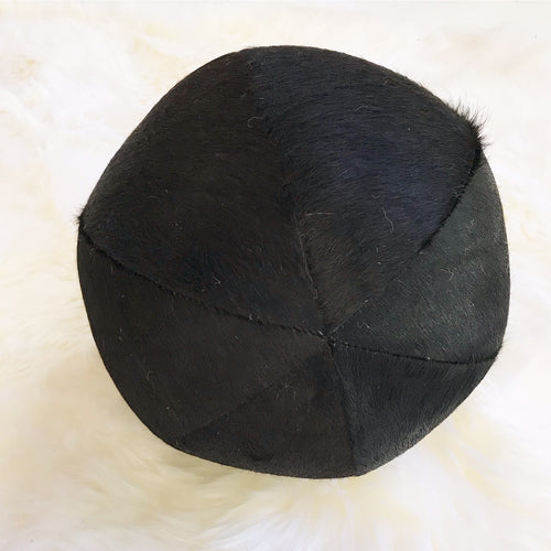 Black Cowhide Ball Pillow 12" - FORSYTH