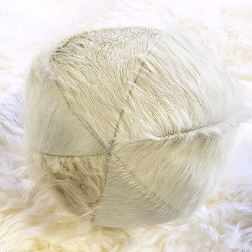 Ivory Cowhide Ball Pillow 12" - FORSYTH