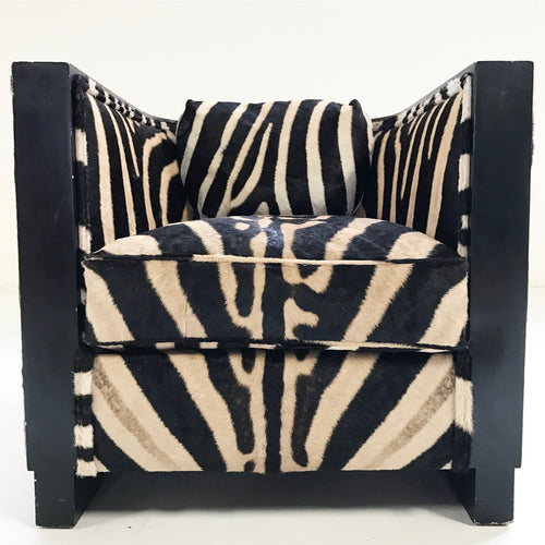 Lounge Chair in Zebra Hide - FORSYTH