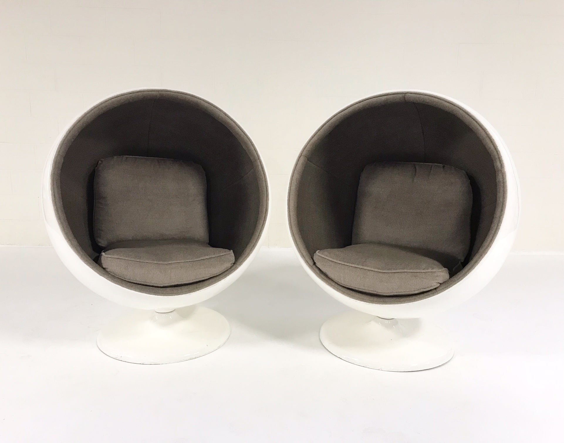 Ball Chairs in Loro Piana Alpaca Wool, pair - FORSYTH
