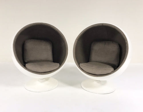 Ball Chairs in Loro Piana Alpaca Wool, pair - FORSYTH