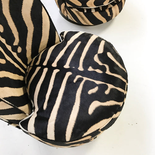 Swivel Tilt Slipper Chairs in Zebra Hide, pair - FORSYTH