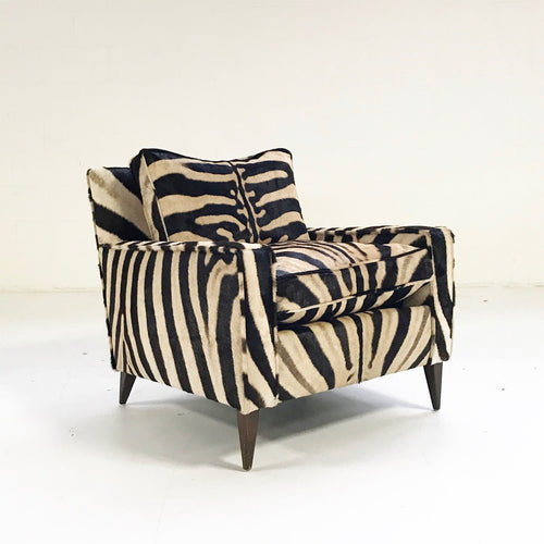 Lounge Chair in Zebra Hide - FORSYTH