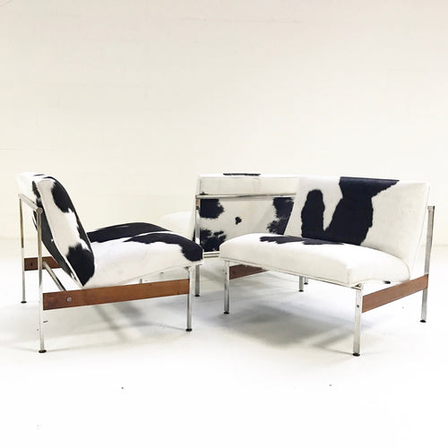 Lounge Chairs in Brazilian Cowhide, set of 3 - FORSYTH