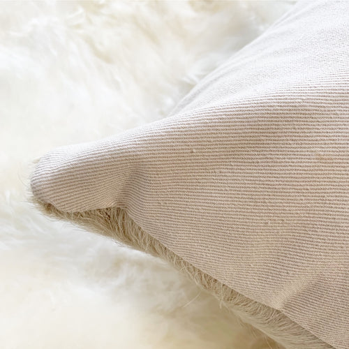 Ivory Cowhide Pillow, 18" - FORSYTH
