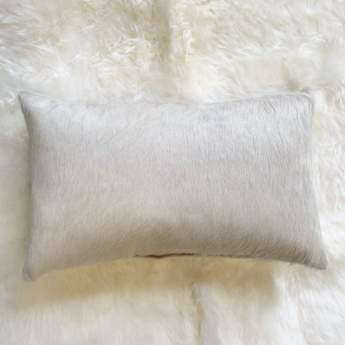 Ivory Cowhide Pillow, 21x13" - FORSYTH