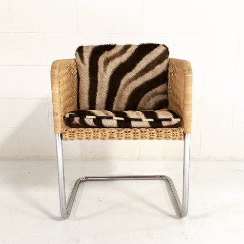 Wicker Chair with Zebra Cushions - FORSYTH