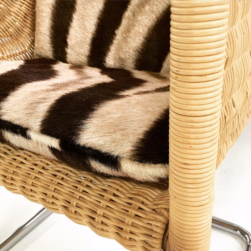 Wicker Chair with Zebra Cushions - FORSYTH
