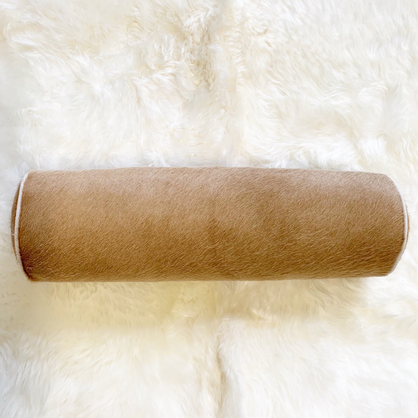 Palomino Cowhide Bolster Pillow, 20" - FORSYTH