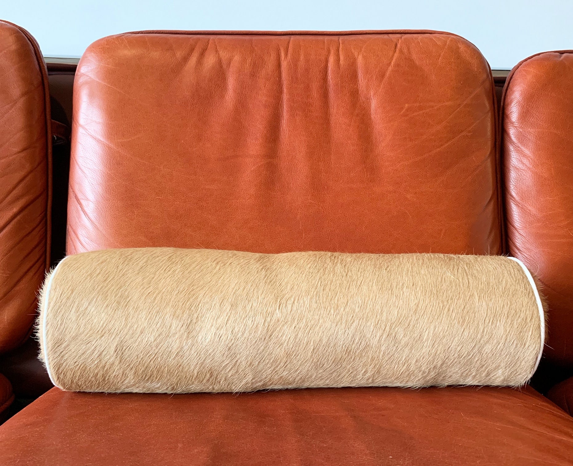Palomino Cowhide Bolster Pillow, 20" - FORSYTH