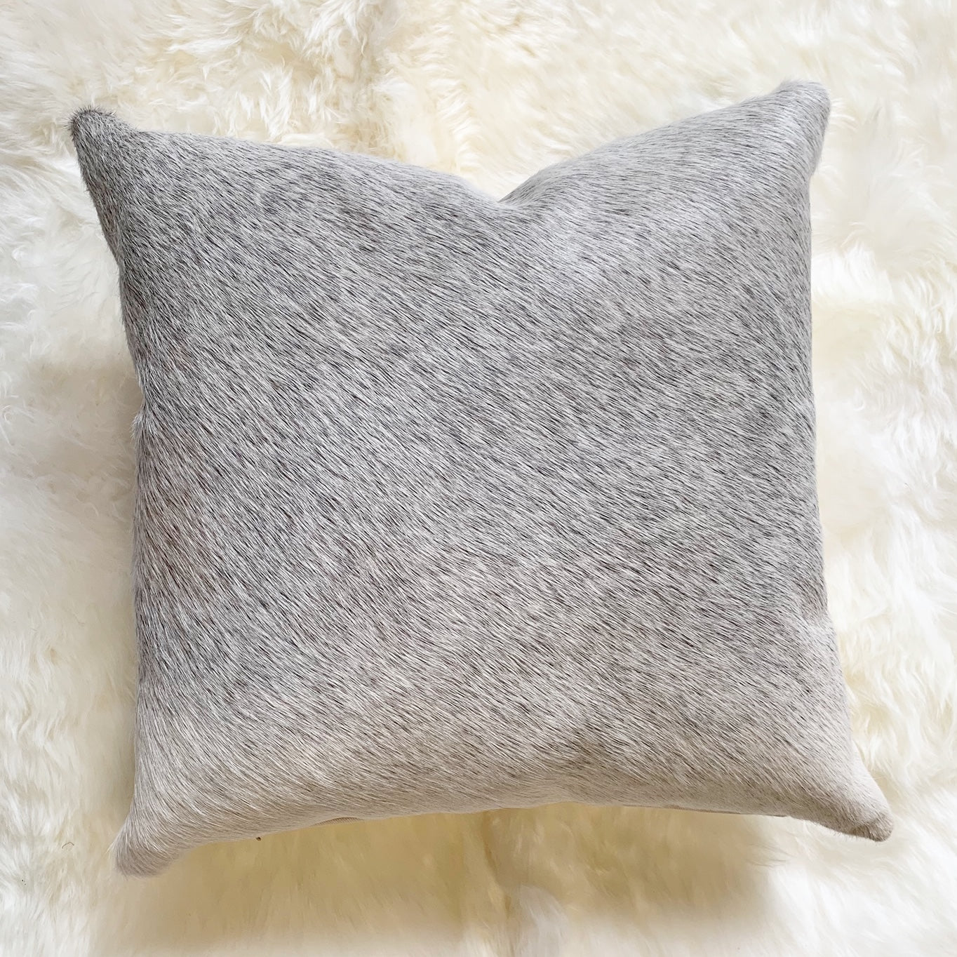Salt and Pepper Cowhide Pillow, 18" - FORSYTH