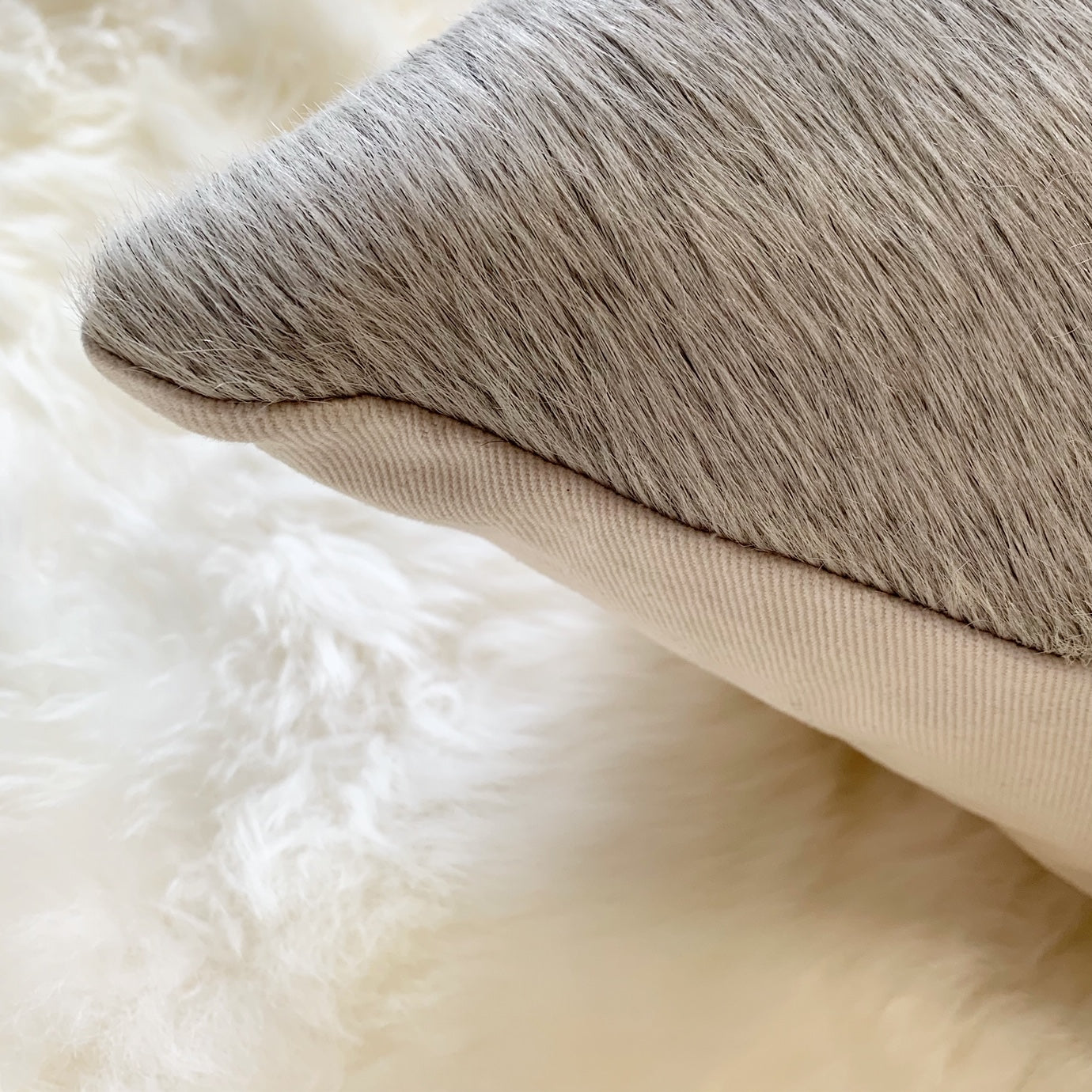 Salt and Pepper Cowhide Pillow, 18" - FORSYTH