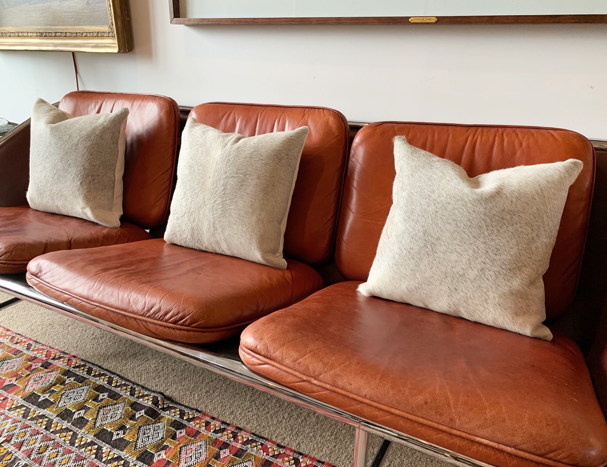 Salt and Pepper Cowhide Pillow, 18" - FORSYTH