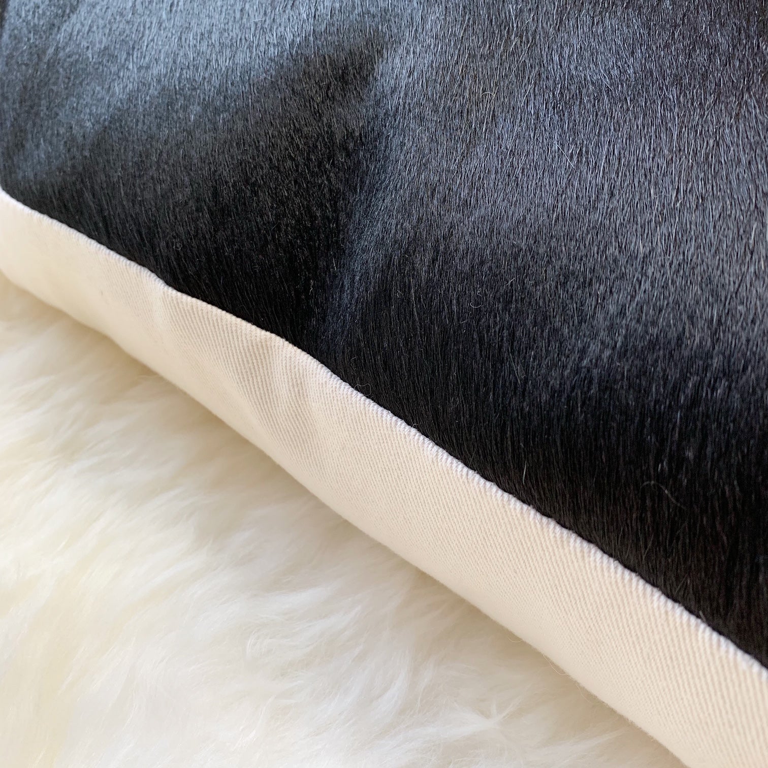 Black Cowhide Pillow, 21x13" - FORSYTH